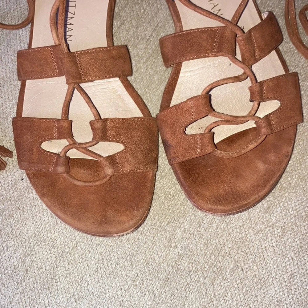 STUART WEITZMAN Roman flat Suede Gladiator Sandal Womens Size EU 35 - Picture 5 of 14